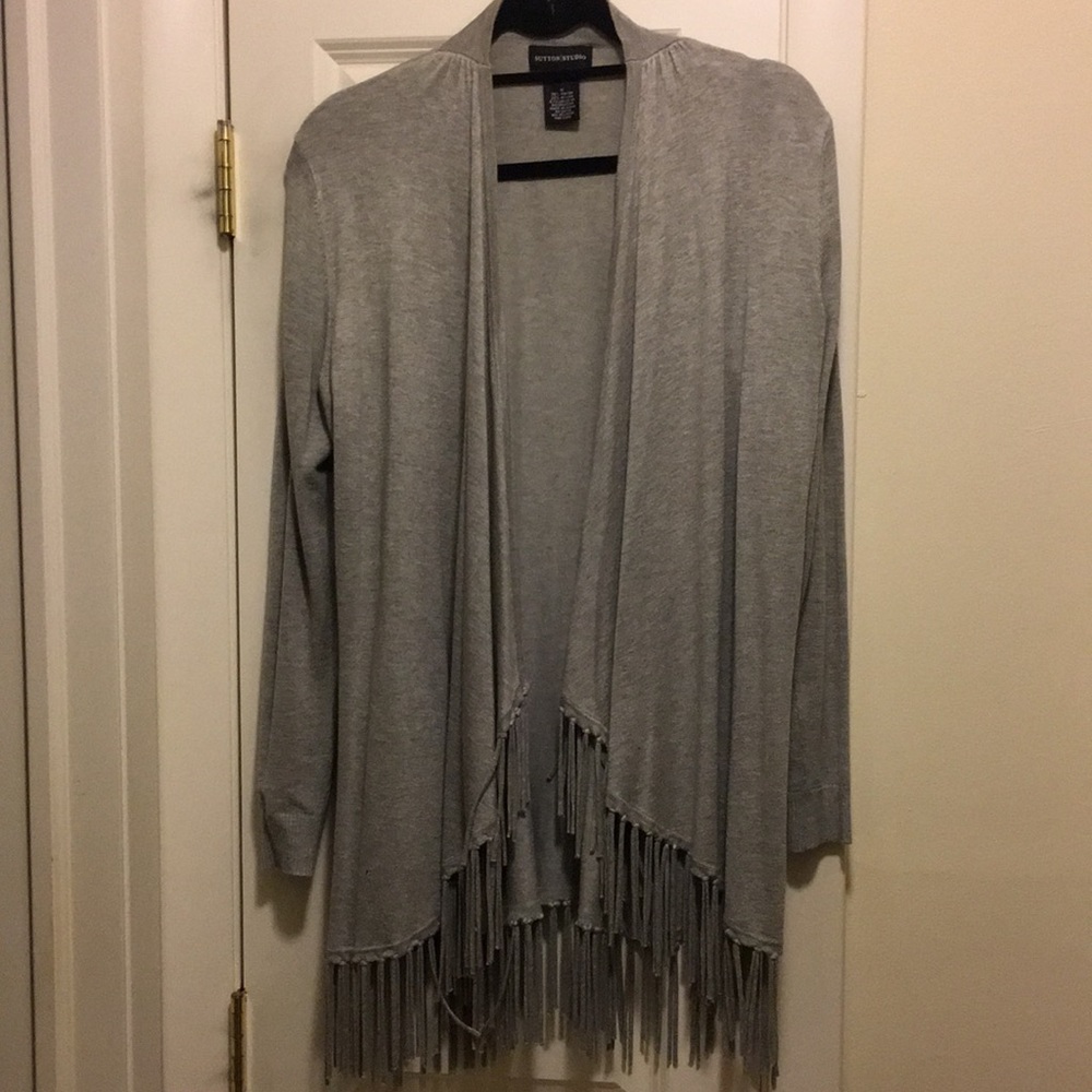 Sutton studio gray cardigan
